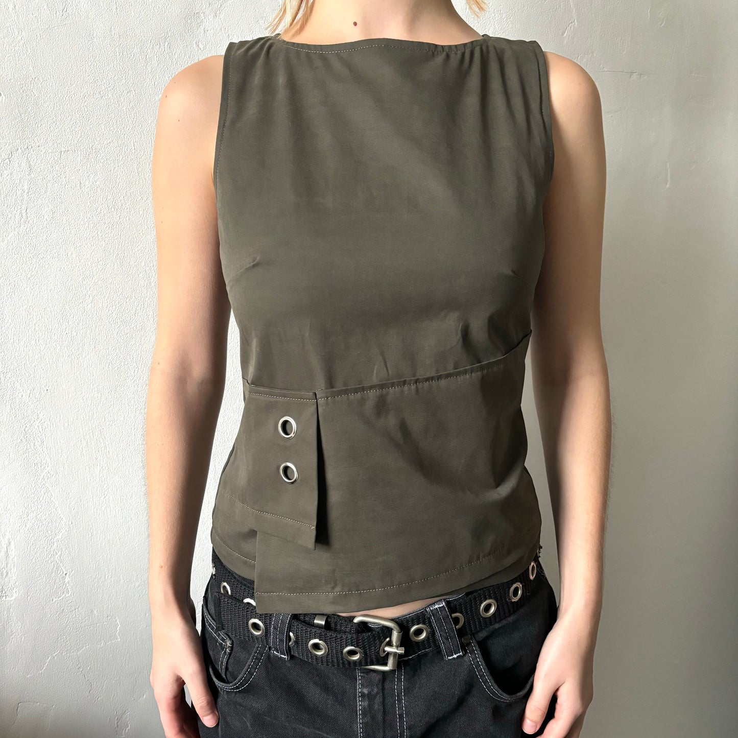 The Orla Top in Dark Khaki