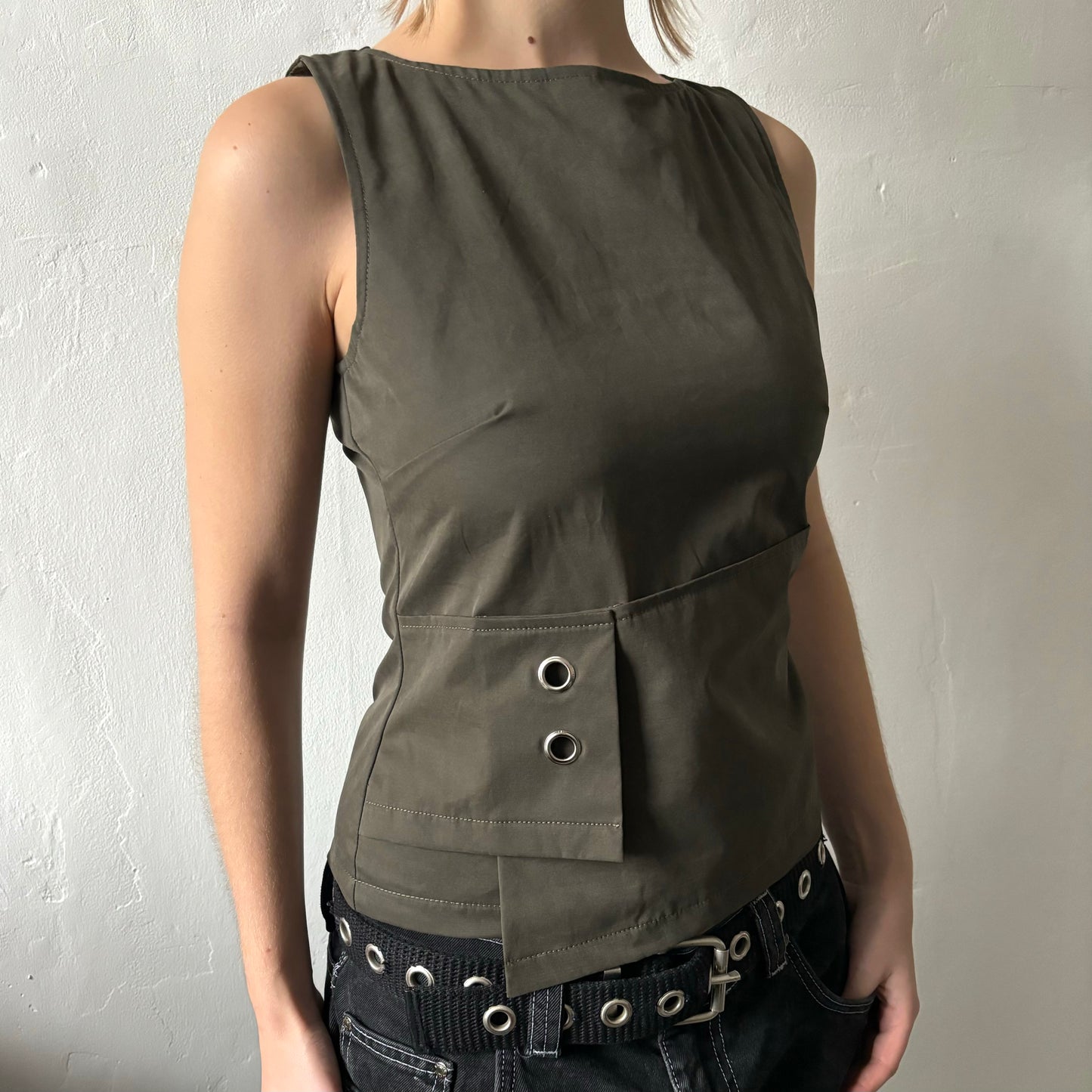 The Orla Top in Dark Khaki